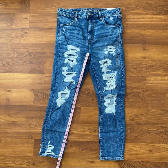 American Eagle Super Hi Rise Jeans size 14 / 32 W - Picture 4 of 11